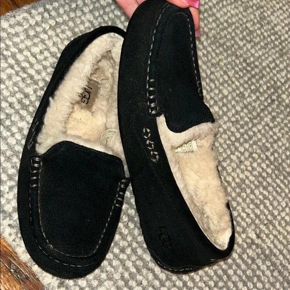UGG Black Shearling Loafers - Picture 7 of 10